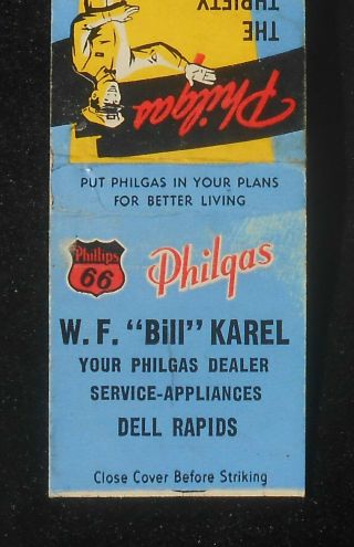 1950s Phillips 66 Philgas W.  F.  Bill Karel Dealer Appliances Dell Rapids Sd Mb