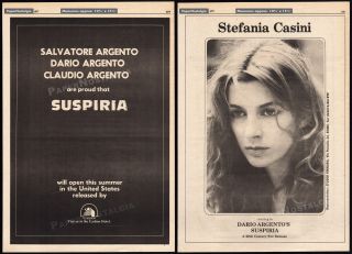 Suspiria_original 1977 Trade Print Ad / Poster_dario Argento_stefania Casini