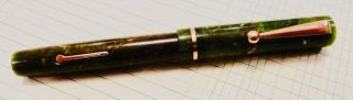 Moore Fountain Pen,  L - 83 Jade Green Marbled - Great Everyday Writer