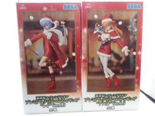 【new】evangelion Premium Christmas Figure Rei And Asuka Sega From Japan ♯123