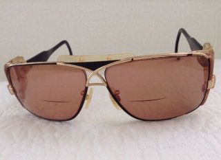 Vintage Cazal Mod 955 302 Gold & Black Rx Designer Sunglasses Frames 67/18 135
