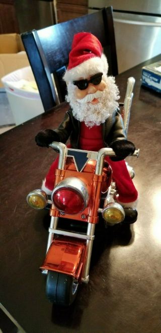 Dan Dee Biker Santa On Motorcycle,  Born To Be Wild Music,  Lights Up,  Animated