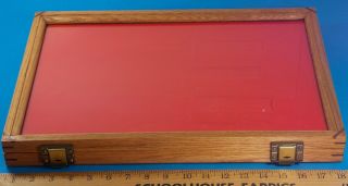 Vintage Wooden Glass Lid Knife Display Case With Key 17 - 3/4 " X 12 " X 2 " Stidham