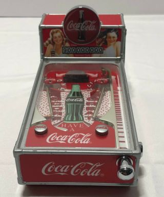 Coca - Cola Collectible Mini Coin Bank Pinball Machine.  1998.