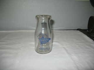 Vintage Half Pint College Dairy Modesto,  Ca.  Glass Milk Dairy Bottle