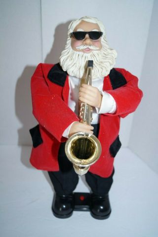 Santa Claus Saxophone Playing Sax Holiday Time Christmas Musical Dancing