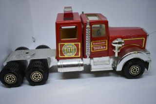 Vintage Tonka Fire Truck Pressed Steel 1 Hook And Ladder - Fire Engine cab 3