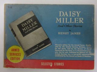 Armed Services Edition Paperback Book - From Ww Ii - Daisy Miller By Henry James