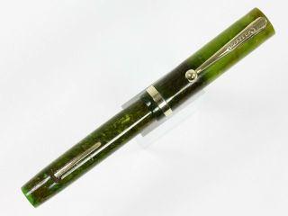 Sheaffer Lifetime White Dot Lever Fill Fountain Pen In Jade With Gold Nib & Trim