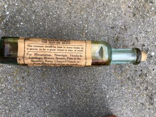 Antique Quack Liniment Medicine Bottle Man Or Beast Allentown PA 2