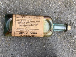 Antique Quack Liniment Medicine Bottle Man Or Beast Allentown PA 3