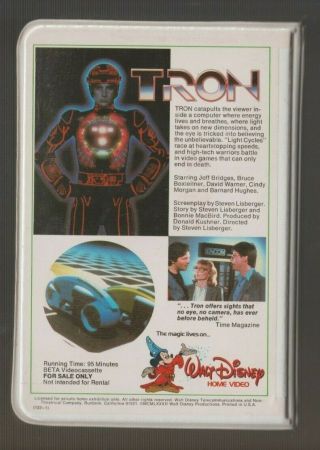 TRON Betamax Tape Walt Disney Home Video Cult Classic BETA (not VHS) 2