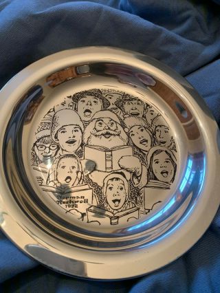 The Caroler By Norman Rockwell Solid Sterling Silver Christmas Plate