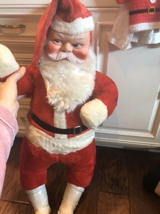 Vintage Stuffed Santa Claus Doll