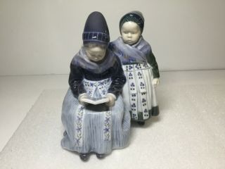 Royal Copenhagen Two Amager Girls Reading A Book Figurine 1395