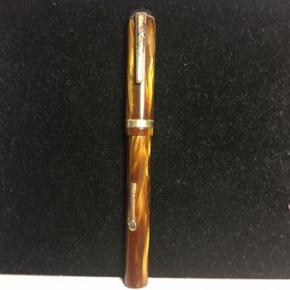 Vintage Restored Brown Marbled Unbranded Fountain Pen.  Great Celluloid