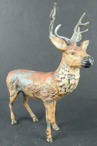 Vintage Large Metal Reindeer Putz Deer Stag Figure Approx 6.  5 " Tall X 5 " Long