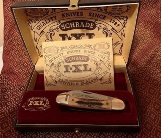 Schrade I - Xl Wostenholm - Canoe Knife - Stag - Sheffield England Vintage