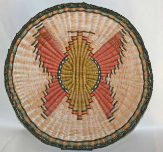 Hopi 3rd Mesa Butterfly Basket.  Vintage,  17 " W X 2 1/4 " H