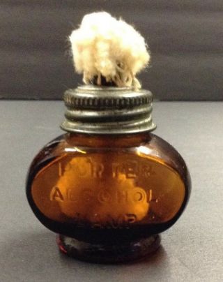 Vintage Miniature Porter Alcohol Lamp Bottle 1930 
