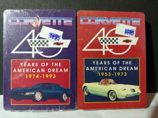 Vintage 1993 Hoyle Playing Cards Corvette 40 Years Of The American Dream
