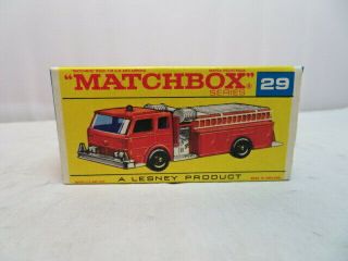 Vintage Matchbox Lesney No 29 Fire Pumper Truck.  England.
