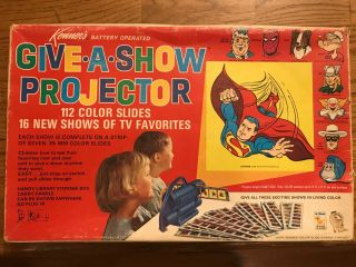1968 Vintage Kenner Give A Show Projector Dc Marvel Superman Spider - Man Complete