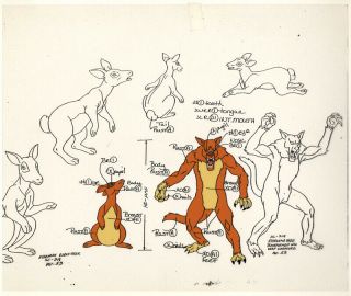 He - Man/she - Ra Masters Of The Universe Animation Art Wolf Creature Model Cel