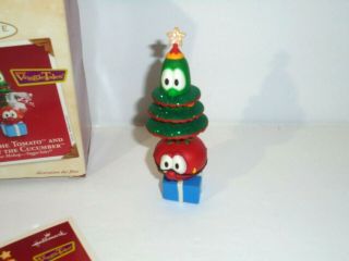 Veggie Tales Bob Tomato & Larry Cucumber Hallmark Ornament Christmas 2003 2
