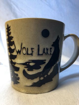 Wolf Lake Coffee Mug Brown And Black