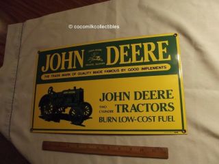 John Deere Porcelain Enamel Sign Licensed Andy Rooney 1995 2 Cylinder Tractor