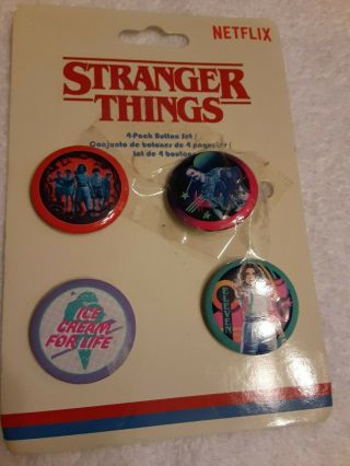 Stranger Things 4 - Pack Pin Button Set.  1 Inch Round.