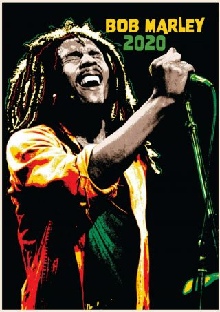 2020 Wall Calendar [12 Pages A4] Bob Marley Vintage Music Photo Poster M1004