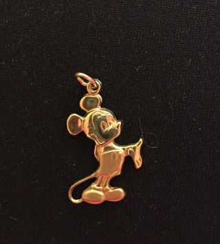 14k - Vintage Mickey Mouse Gold Charm / Pendant Solid Yellow Gold.  1.  5g