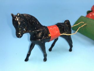 VINTAGE BARCLAY SANTA CLAUS IN HORSE DRAWN SLEIGH CHRISTMAS LEAD FIGURES Exc 2