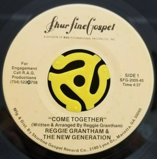 Gospel Modern Soul Boogie 45 - Reggie Grantham & Generation - Shurfine Hear