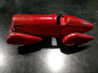 1930’s Wyandotte Pressed Steel Boat Tail Speedster Racer Toy - 8.  5 "