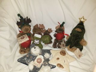 Boyds Bears Christmas Ornaments 4 Mooses 2 Stars 1 Tree