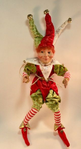 Raz ? Jester Elf Posable Santa Tree Ornament 18”