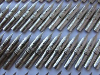 100pc Vintage Soviet Dip Pen Nibs Set Plumes 115 Estampee Flame Calligraphy