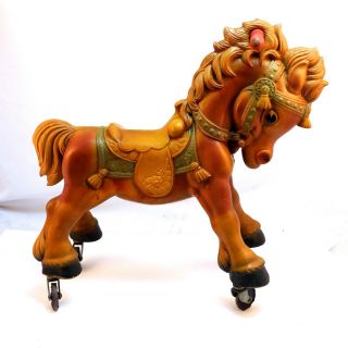 Vintage Molded Rubber Kids Ride On Horse Toy.  20 " Italian.  Mid Century 1950s - 60s