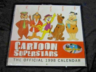 Cartoon Superstars The Official 1998 Calendar Yogi Phooey Top Cat Scoobydoo Fred