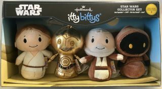 Luke Skywalker Obi Wan C - 3po Jawa Hallmark Itty Bittys Star Wars Plush Set