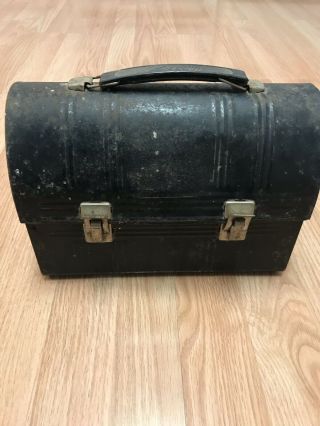 Vintage Aladdin Industries Black Metal Dome Top Lunch Box Coal Miner