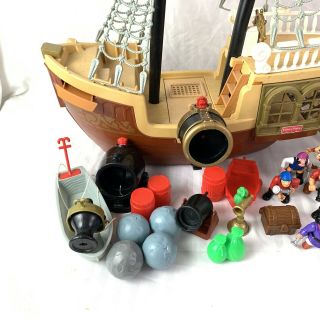 Vintage 1994 Fisher - Price Great Adventures Pirate Ship Complete Set Good 2