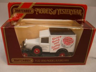 Matchbox Models Of Yesteryear 1:40 Y - 22 1930 Model A Van Cherry Blossom Boot Mib