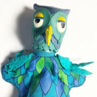 Mr Mister Rogers Neighborhood Hand Puppet Blue X Ex The Owl Vintage Ideal 1977 3
