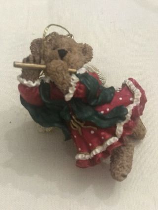 Christmas Ornament Boyds Bear Angel Flute Red Dress