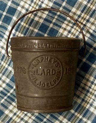 Antique 1776 - 1876 Centennial Philadelphia Napheys Leaf Lard Tin Salesman Sample