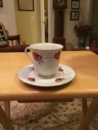Red Hat Society - Coffee Tea Cup & Saucer Set - Marked Darice